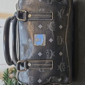 MCM Black and Gray Boston Bag